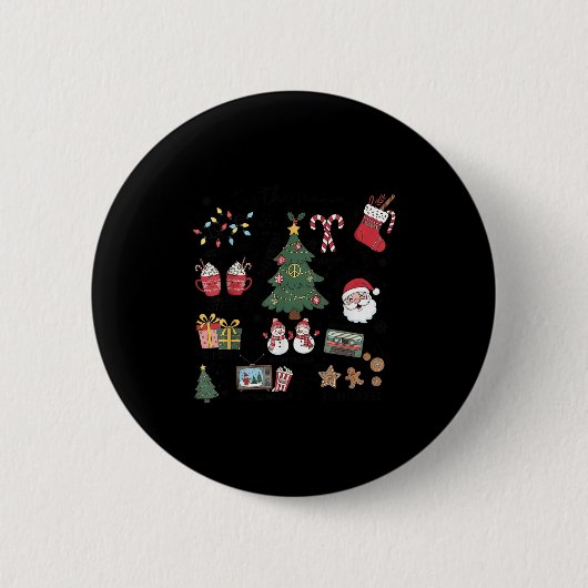 Tis The Season Christmas Tree Santa Claus Baking C Button (Vorderseite)