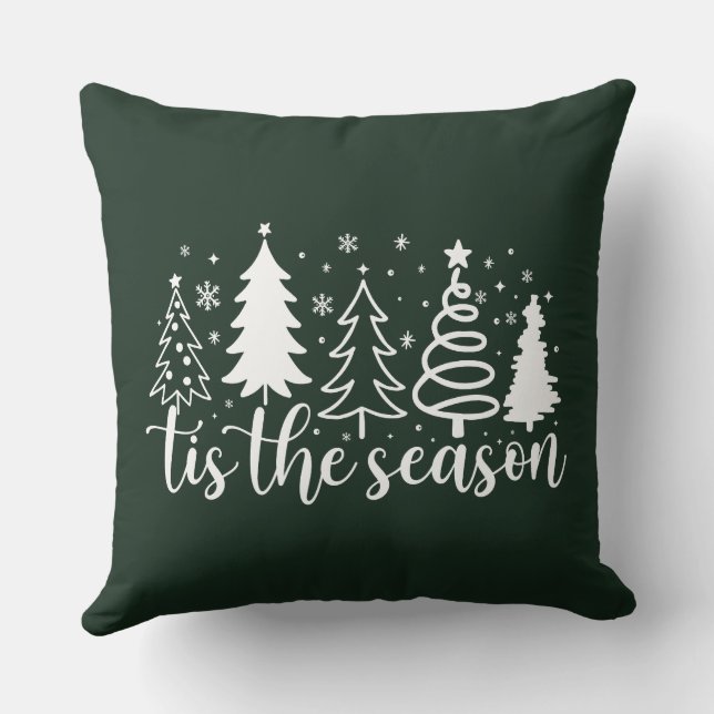 Tis The Season Christmas Tree Throw Pillow Kissen (Rückseite)