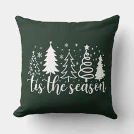 Tis The Season Christmas Tree Throw Pillow Kissen