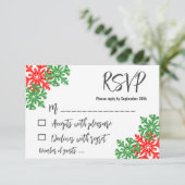Tis The Season Christmas Wedding RSVP Karte (Stehend Vorderseite)