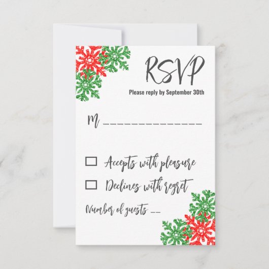 Tis The Season Christmas Wedding RSVP Karte (Vorderseite)