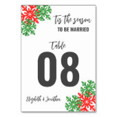 Tis The Season Christmas Wedding Tischnummer (Vorderseite)