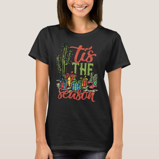 Tis' The Season Christmas Western Country T-Shirt (Vorderseite)