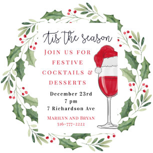 Tis the Season Cocktails & Desserts Weihnachten Einladung