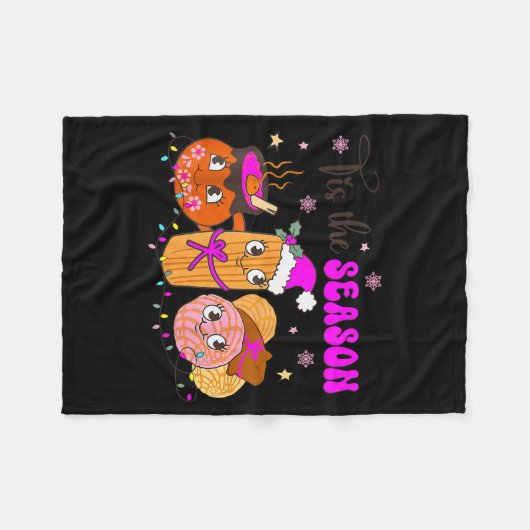 Tis The Season Conchas Cafecito Pan Dulce Mexican Fleecedecke (Vorderseite (Horizontal))
