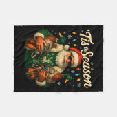 Tis The Season Cool Santa Duck Christmas Design Fleecedecke (Vorderseite (Horizontal))