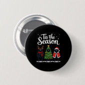 Tis The Season Crow Christmas Santa Bird Long Slee Button (Vorne & Hinten)