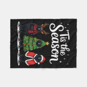 Tis The Season Crow Christmas Santa Bird Long Slee Fleecedecke (Vorderseite (Horizontal))
