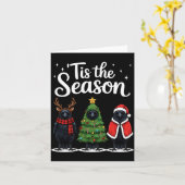 Tis The Season Crow Christmas Santa Bird Long Slee Karte (Gelbe Blume)
