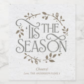 'Tis the Season Custom Wine Label Weinetikett (Einzelnes Label)