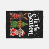 Tis The Season Dachshund Christmas Santa Weiner Do Fleecedecke (Vorderseite (Horizontal))