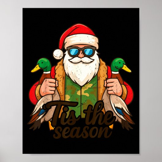 Tis The Season Duck Hunting Christmas Pajama Toddl Poster (Vorne)