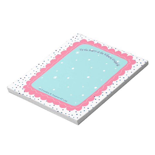 Tis the Season Family Holiday Hand-drawn Custom Notizblock (Rotiert)