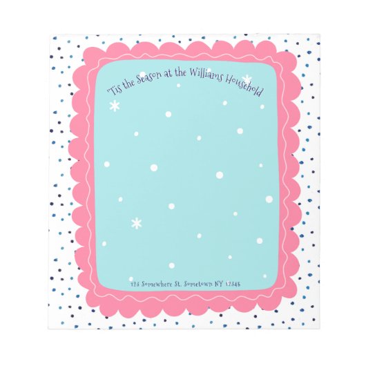 Tis the Season Family Holiday Hand-drawn Custom Notizblock (Vorderseite)