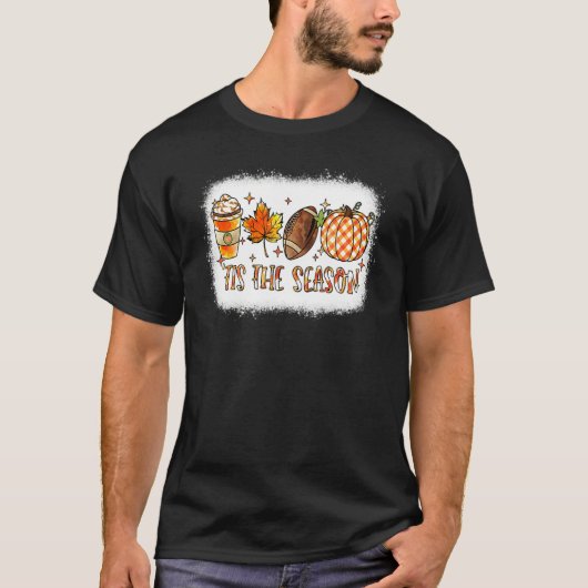 Tis the Season Football Halloween Pumpkin Coffee R T-Shirt (Vorderseite)