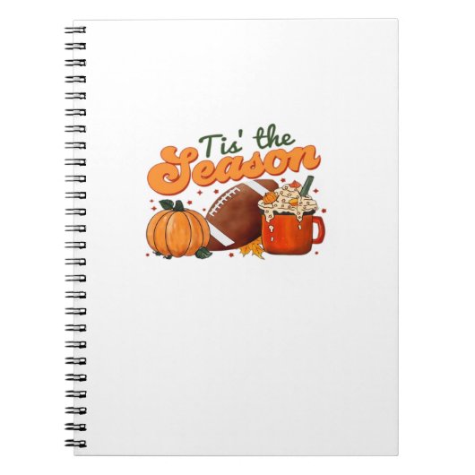 Tis The Season Football Mug Autumn Design Notizblock (Vorderseite)