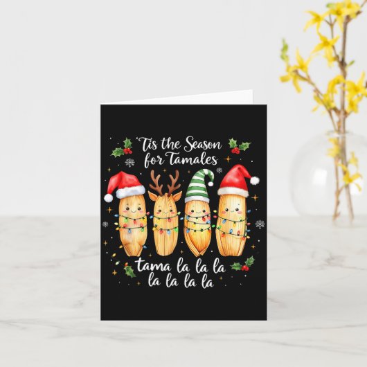 Tis The Season For Tamales Mexican Christmas Tamal Karte (Gelbe Blume)