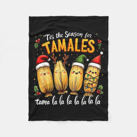 Tis The Season For Tamales Mexican Tamala Christma Fleecedecke (Vorderseite)
