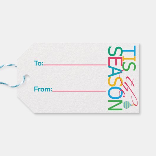 Tis the Season Gift Tag Geschenkanhänger (Rückseite Horizontal)