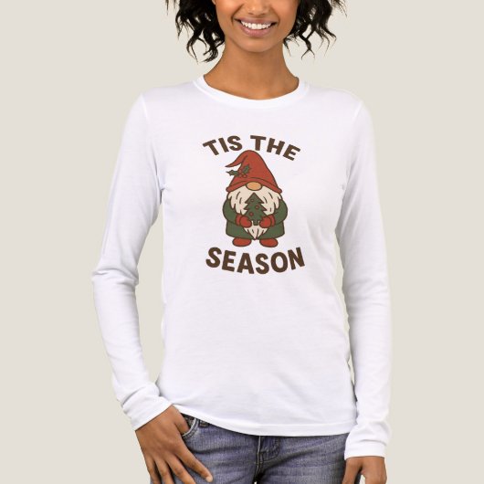 Tis The Season Gnome Christmas Tri-Blend Shirt (Vorderseite)