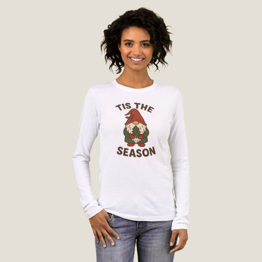 Tis The Season Gnome Christmas Tri-Blend Shirt (Vorderseite voll)