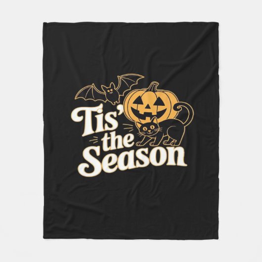 Tis The Season Halloween Bats Pumpkin Fall Funny C Fleecedecke (Vorderseite)
