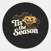 Tis The Season Halloween Bats Pumpkin Fall Funny C Runder Aufkleber (Vorderseite)