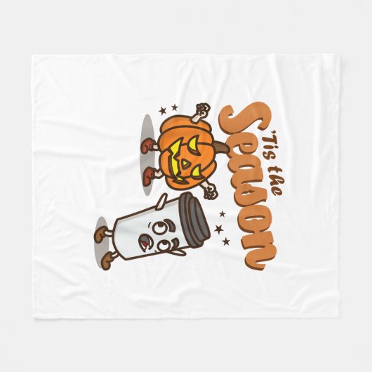 Tis The Season Hate Pumpkin Spice Latte Halloween Fleecedecke (Vorderseite (Horizontal))