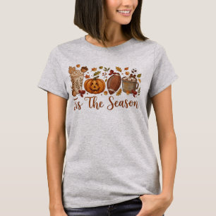 'Tis the Season Herbstillustration , Kürbis, Footb T-Shirt