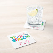 Tis the Season Holiday Paper Coaster Rechteckiger Pappuntersetzer (Vor Ort)