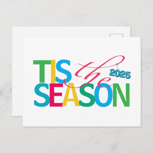 Tis the Season Holiday Postcard Postkarte (Vorne/Hinten)