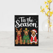 Tis The Season Irierrier Christmas Santa Dog Lover Karte (Gelbe Blume)