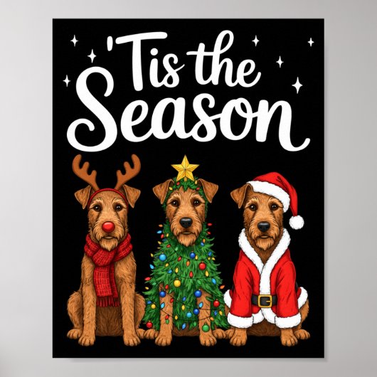 Tis The Season Irierrier Christmas Santa Dog Lover Poster (Vorne)