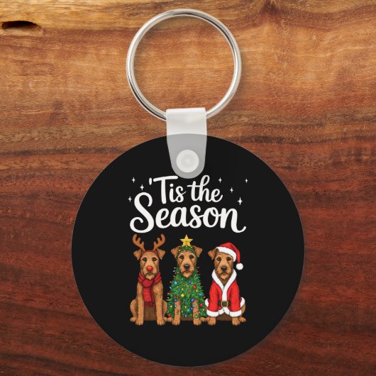 Tis The Season Irierrier Christmas Santa Dog Lover Schlüsselanhänger (Vorderseite)
