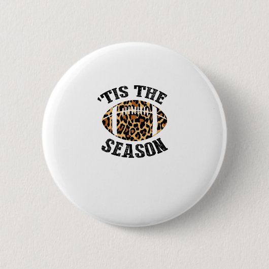 Tis The Season Leopard Football Season Game Day Button (Vorderseite)