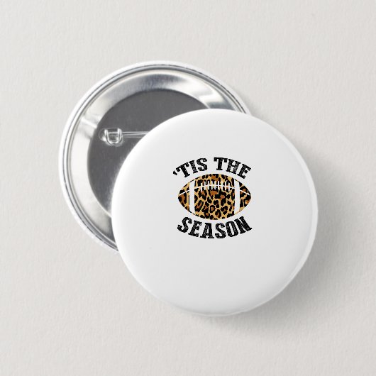 Tis The Season Leopard Football Season Game Day Button (Vorne & Hinten)