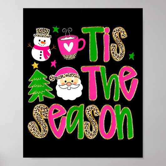Tis The Season Leopard Print Nk Christmas Santa Sn Poster (Vorne)