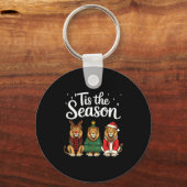 Tis The Season Lion Christmas Santa Safari Animal  Schlüsselanhänger (Vorderseite)