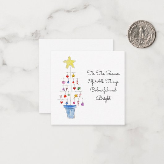 Tis The Season Little Christmas Tree Mitteilungskarte (Vorderseite/Rückseite Beispiel)