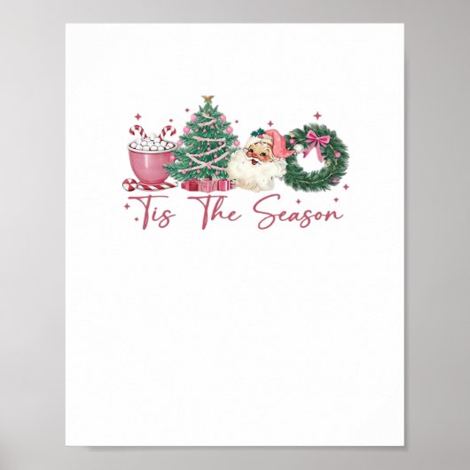 Tis The Season Merry Christmas Cute Xmas Coffee Ch Poster (Vorne)