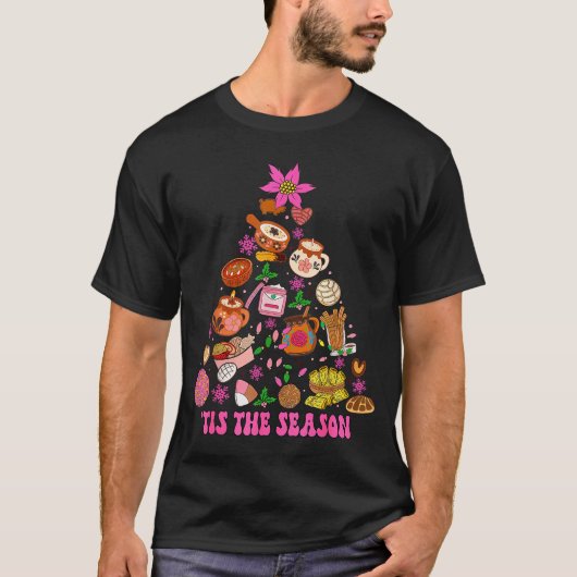 Tis The Season Mexican Christmas Tree Tamales Pan T-Shirt (Vorderseite)