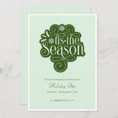 T'is the Season Mint Green Christmas Party Einladung (Vorne/Hinten)