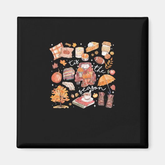 Tis The Season Pumpkin Autumn Fall Yall Leaves Tha Magnet (Vorne)