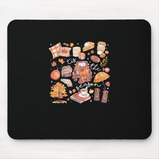 Tis The Season Pumpkin Autumn Fall Yall Leaves Tha Mousepad (Vorne)