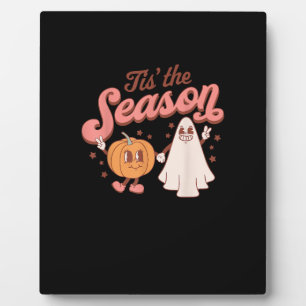 Tis The Season Pumpkin Boo 60er 70er Halloween Kos Fotoplatte