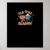 Tis The Season Pumpkin Fall Coffee Retro Poster (Vorne)