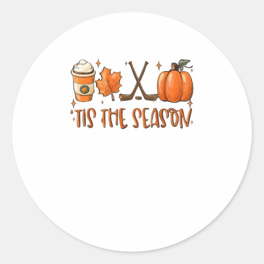 Tis The Season Pumpkin Latte Fall Leaves Thanksgiv Runder Aufkleber (Vorderseite)
