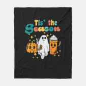 Tis The Season Pumpkin Latte Retro Halloween Fall Fleecedecke (Vorderseite)