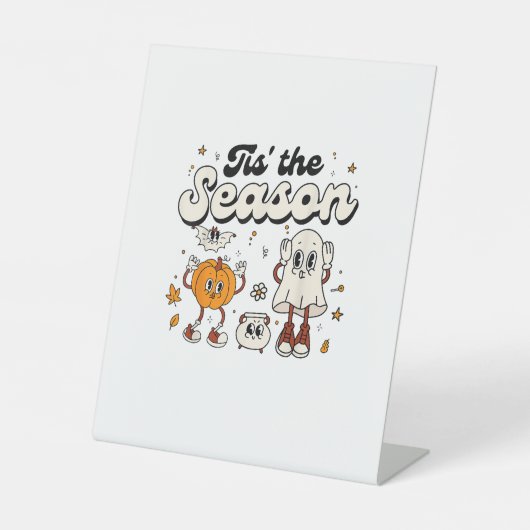 Tis The Season Retro Halloween Party Funny Boo Pum Sockelschild (Vorderseite)