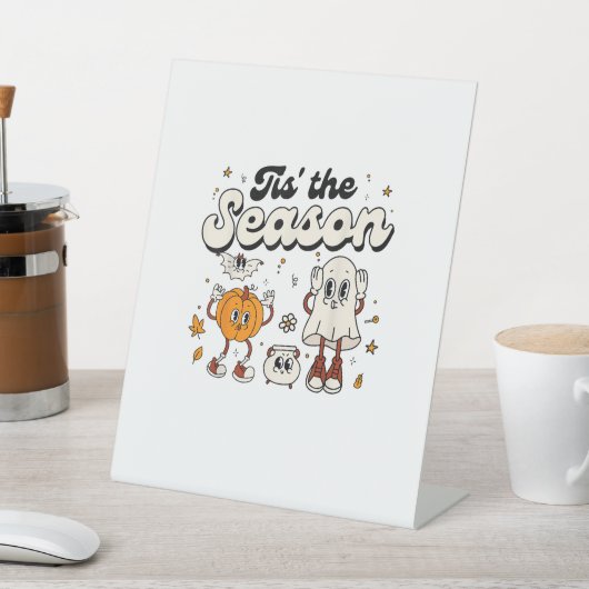 Tis The Season Retro Halloween Party Funny Boo Pum Sockelschild (In SItu)